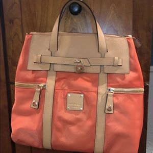 HENRI BENDEL Orange And Tan Bag